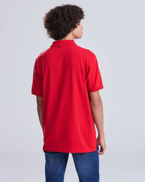 Мъжка поло тениска с яка от тъмносиньо микро пике 180 g/m2