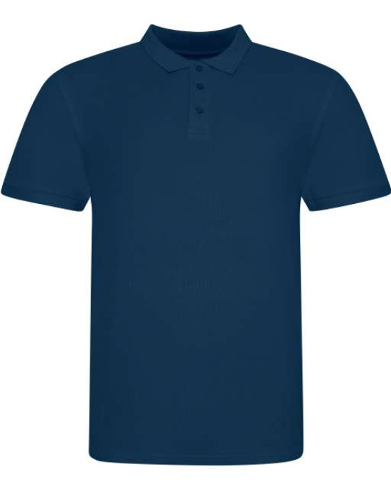 Мъжка поло тениска с яка от тъмносиньо микро пике 180 g/m2