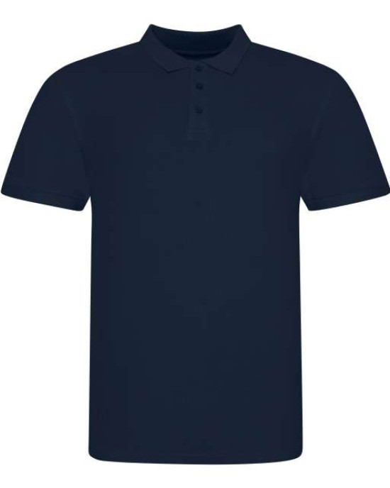 Мъжка поло тениска с яка от тъмносиньо микро пике 180 g/m2