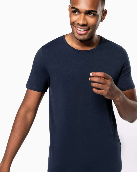 Мъжка Памучна Тениска с Ликра (160 g/m²) – Slim Fit и OEKO-TEX® Сертификат