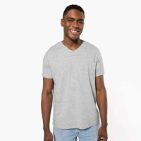 Мъжка Памучна V Тениска с Ликра (160 g/m²) – Slim Fit и OEKO-TEX® Сертификат