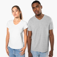 Мъжка Памучна V Тениска с Ликра (160 g/m²) – Slim Fit и OEKO-TEX® Сертификат