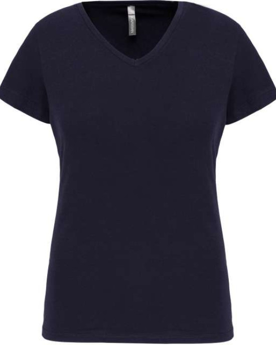 Дамска Памучна V Тениска с Ликра (160 g/m²) – Slim Fit и OEKO-TEX® Сертификат