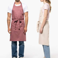Дълга готварска престилка POCKET APRON с голям преден джоб и метална катарама