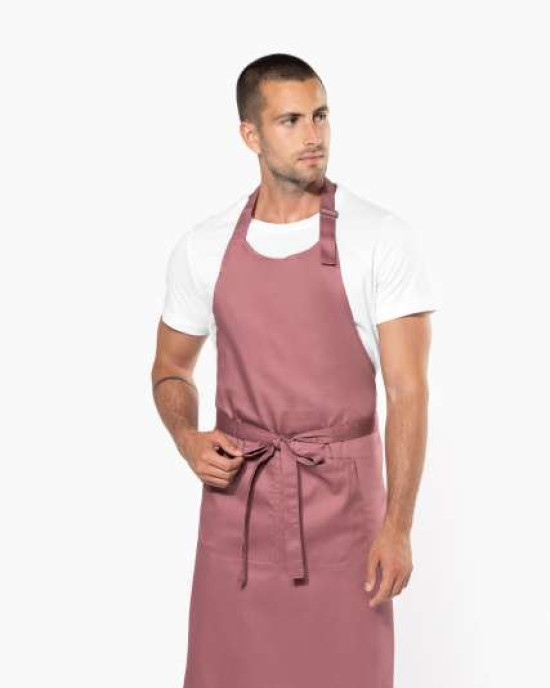 Дълга готварска престилка POCKET APRON с голям преден джоб и метална катарама