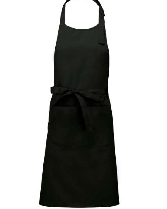 Дълга готварска престилка POCKET APRON с голям преден джоб и метална катарама