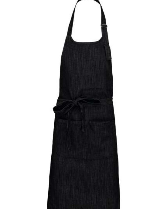 Дълга готварска престилка POCKET APRON с голям преден джоб и метална катарама