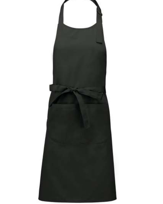 Дълга готварска престилка POCKET APRON с голям преден джоб и метална катарама