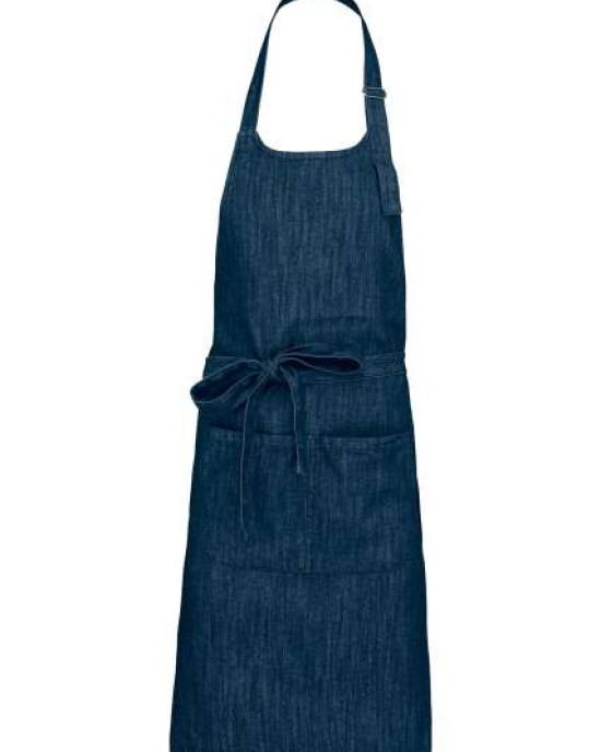 Дълга готварска престилка POCKET APRON с голям преден джоб и метална катарама