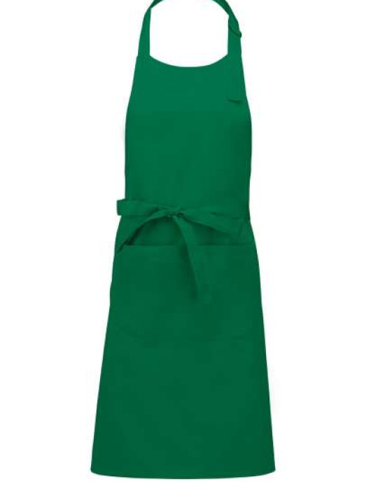 Дълга готварска престилка POCKET APRON с голям преден джоб и метална катарама