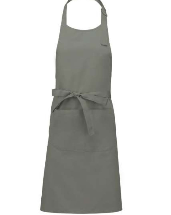 Дълга готварска престилка POCKET APRON с голям преден джоб и метална катарама