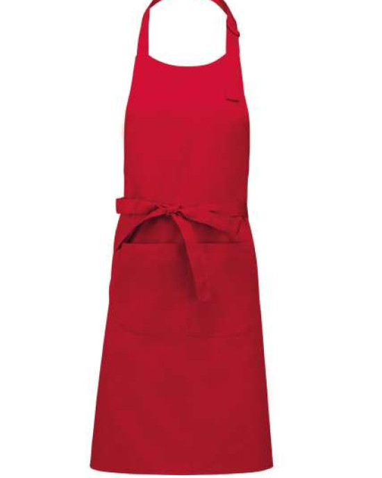 Дълга готварска престилка POCKET APRON с голям преден джоб и метална катарама