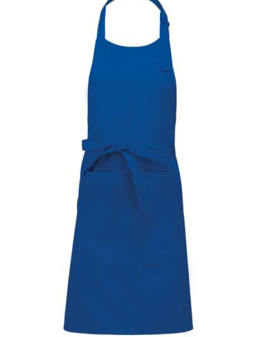 Дълга готварска престилка POCKET APRON с голям преден джоб и метална катарама