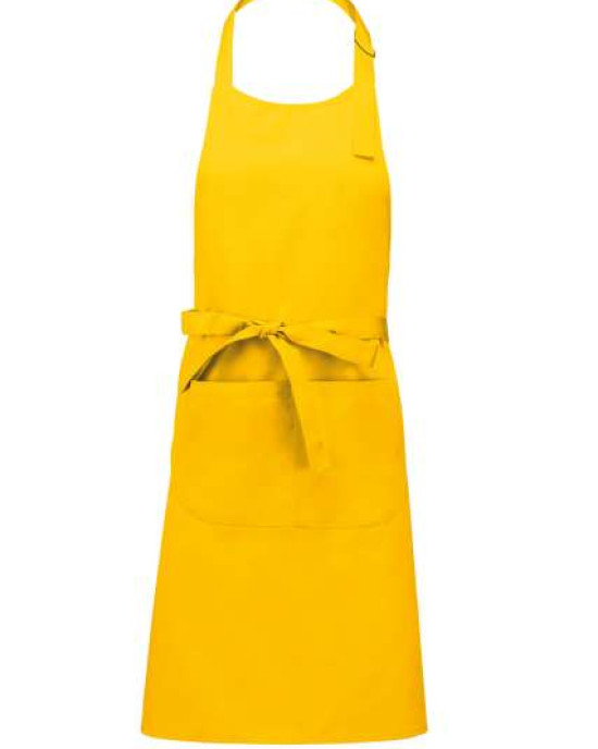 Дълга готварска престилка POCKET APRON с голям преден джоб и метална катарама