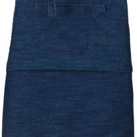 Средно дълга деним престилка POLY APRON с три джоба и регулируеми връзки