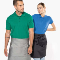 Средно дълга деним престилка MID APRON с три джоба и регулируеми връзки