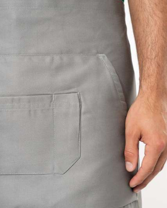 Средно дълга деним престилка MID APRON с три джоба и регулируеми връзки