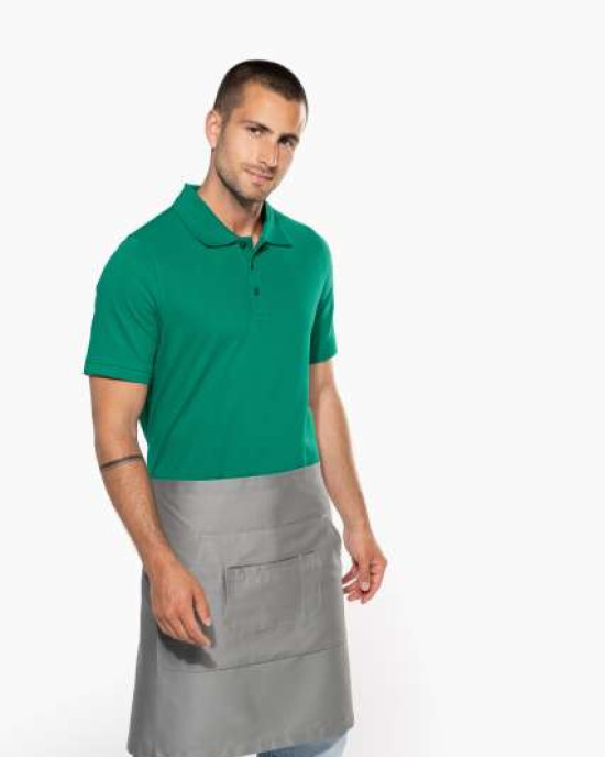 Средно дълга деним престилка MID APRON с три джоба и регулируеми връзки