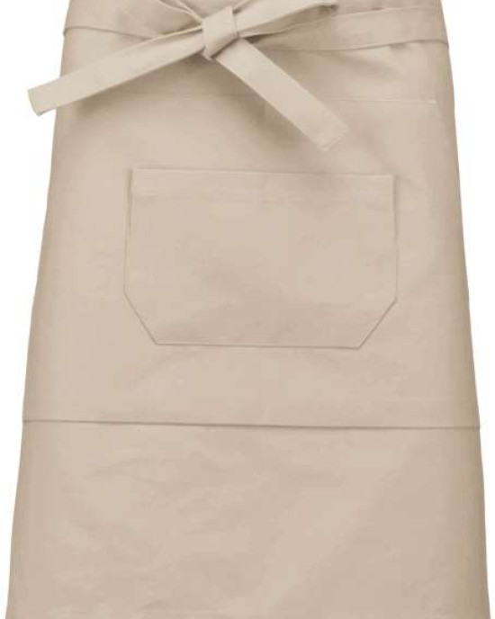 Средно дълга деним престилка MID APRON с три джоба и регулируеми връзки