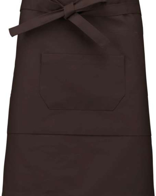 Средно дълга деним престилка MID APRON с три джоба и регулируеми връзки