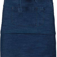 Средно дълга деним престилка MID APRON с три джоба и регулируеми връзки