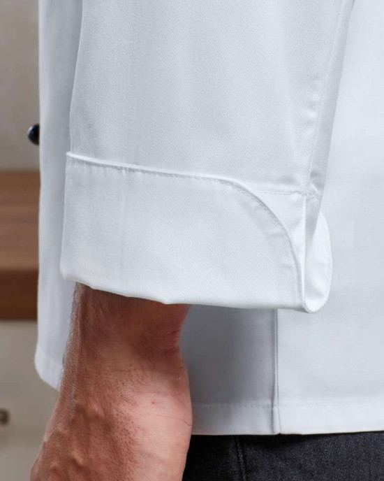 Средно дълга деним престилка POLY APRON с три джоба и регулируеми връзки