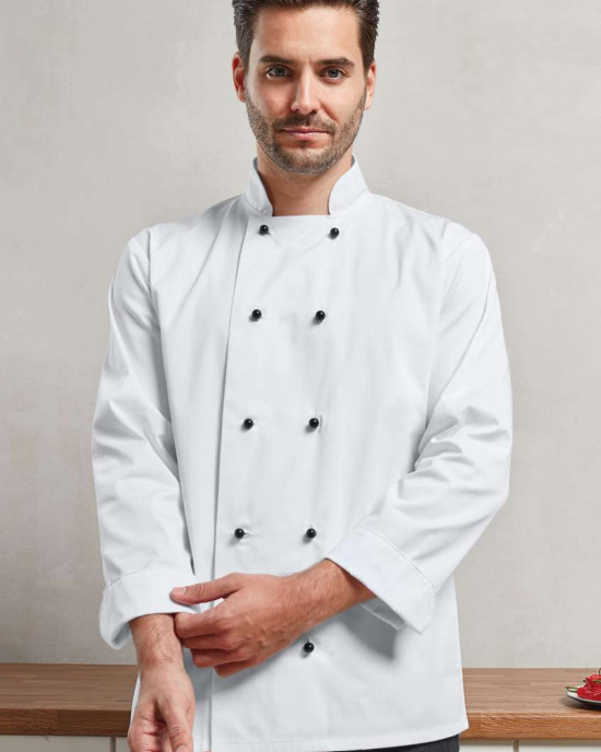 Средно дълга деним престилка POLY APRON с три джоба и регулируеми връзки