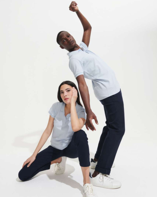 Мъжка памучна тениска тип лакоста SOL'S PERFECT, класическа кройка.