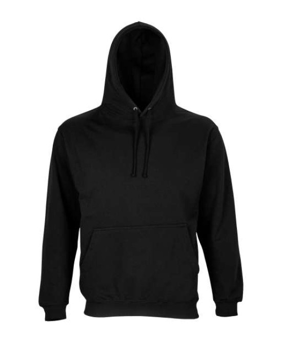 Унисекс памучен суичър с качулка и преден джоб в [цвят], плътност 280 g/m2