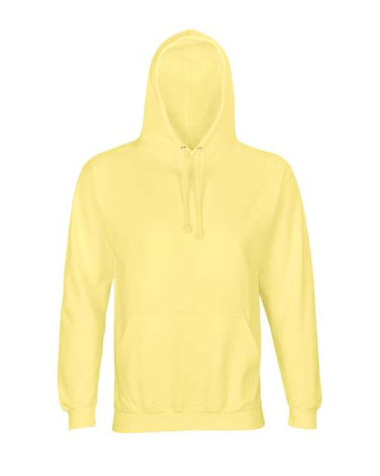Унисекс памучен суичър с качулка и преден джоб в [цвят], плътност 280 g/m2